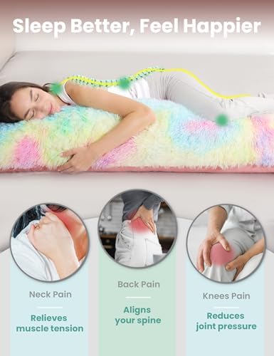 ZonLi Fluffy Body Pillow for Adults, Fuzzy Faux Fur Long Pillow - Image 2
