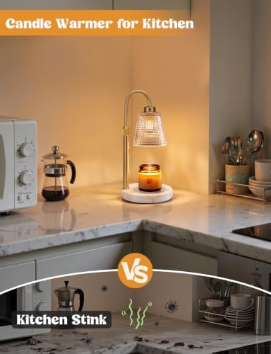 Marble White Candle Warmer Lamp with Timer Home Decor Gifts for Women - Image 5