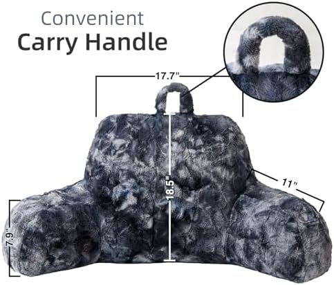 A Nice Night Gray Reading Pillow, 18.5" Bed Wedge Pillows - Image 2