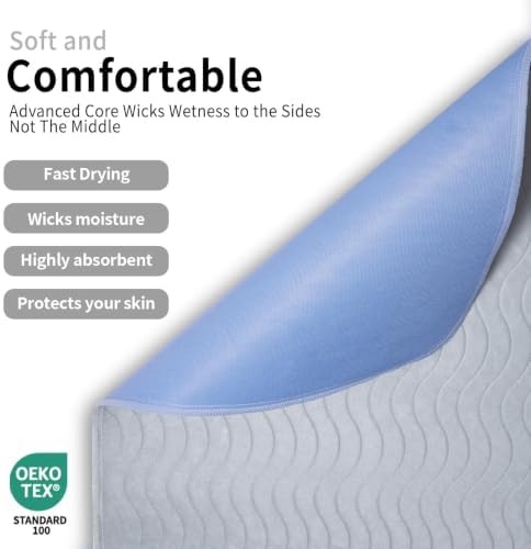 Accompagner Incontinence Bed Pads Washable Waterproof Underpads 36"x54" 2pc - Image 2