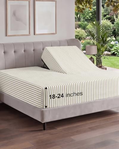 CGK Linens Extra Deep Flex Top Split Head King Fitted Sheet by CGKUnlimited