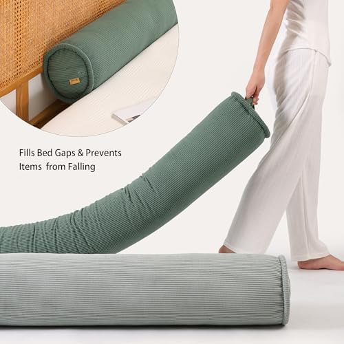 Long Pillow for Bed – Corduroy Round Bolster Pillow for Adults, Decorative Body - Image 5