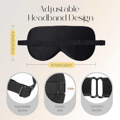ZIMASILK 100% Natural Silk Sleep Mask Blindfold, Adjustable Super-Smooth Soft - Image 4