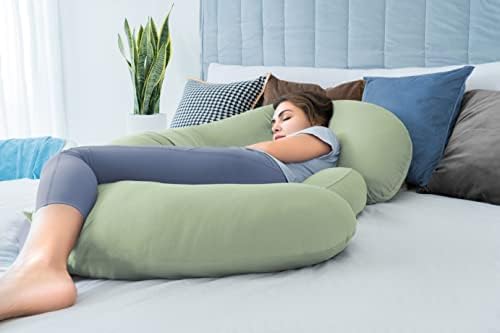 QUEEN ROSE Cooling E Shaped Pregnancy Pillows, Detachable Maternity Body Pillow - Image 4