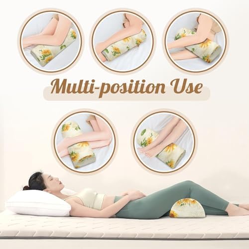 Knee Pillow for Back Sleeping – Half Moon Bolster Pillow for Under Knee While - Image 6
