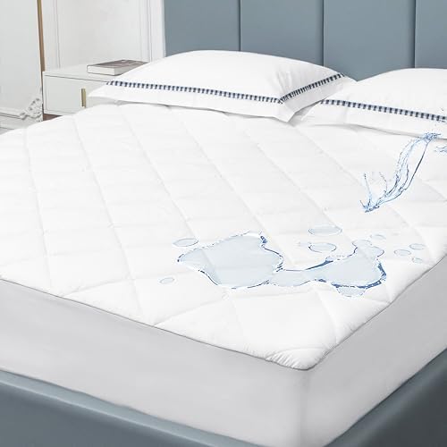 Sunflower Full Mattress Pad Waterproof, Cotton Mattress Protector by SunflowerHometexUS