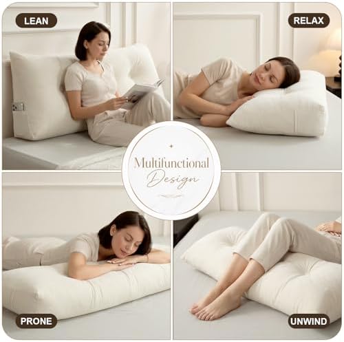 Gnostik Headboard Wedge Pillow Twin XL Dorm Bed Triangular Headboard Rest - Image 3
