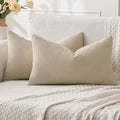 MIULEE Light Taupe Chenille Couch Lumbar Throw Pillow Covers by MIULEE