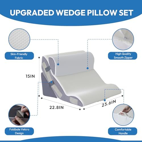 Ahpmeoa 3PCS Wedge Pillow Set for After Surgery, Back Pillow for Bed Sitting up - Image 2