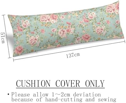 Flowers Body Pillow Cover Spring Floral Pink Flower Long Pillow Case Protector - Image 5