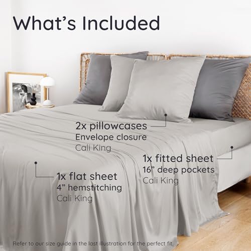 Bambaw California King Sheet Set 4pcs – 100% Viscose Derived from Bamboo Deep - Image 2