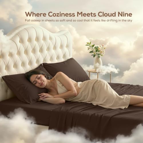 Full Sheets Set, 4 Pieces 16" Deep Pocket Hotel Luxury Bed Sheets - Image 4