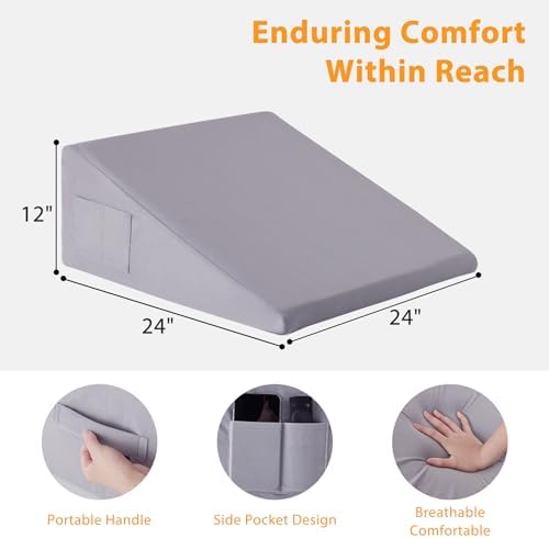 Ruqmuis Wedge Pillow for Sleeping, Triangle Incline Wedge for Acid Reflux - Image 4