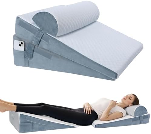 Bed Wedge Pillow for Sleeping, Acid Reflux, Legs Pain Relief by SJEUQOP