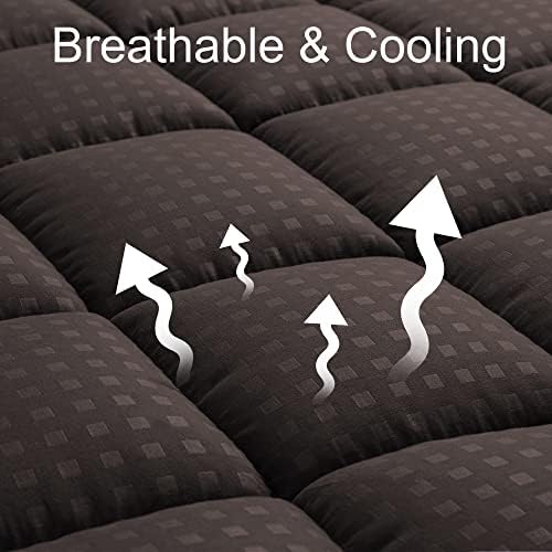 HYLEORY California King Mattress Pad Quilted Fitted Mattress Protector Cooling - Image 2