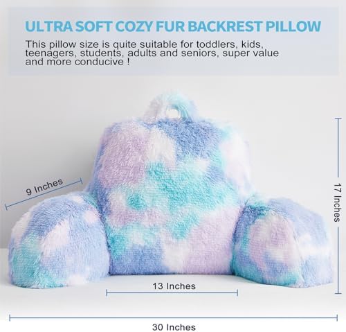 Cozy Fur Backrest Pillow with Arms, Premium Filling, Great Back Support Reading - Image 2