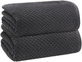 COTTON CRAFT Euro Spa Waffle Weave Bath Sheets - Set of 2 Grey Towel Sheets by COTTONCRAFT
