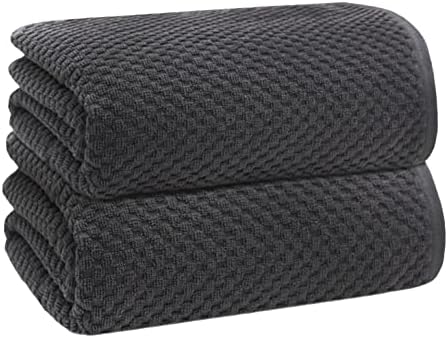 COTTON CRAFT Euro Spa Waffle Weave Bath Sheets - Set of 2 Grey Towel Sheets by COTTONCRAFT