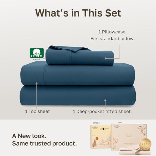 California Design Den 100% Cotton Sateen 3 Pc XL Twin Sheets Set - Image 3