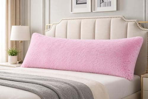 REAFORT Long Hair Faux Fur Body Pillow Cover 21"x54", Hidden Zipper by Reafort