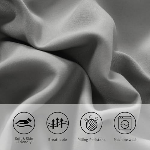 Queen Pillow Cases, 2 Pack, 20x30 in, Microfiber, Smoke Grey - Image 5