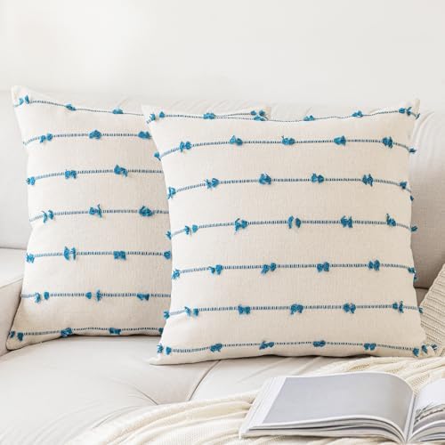 YEENAASY Boho Throw Pillow Covers 22x22 Set of 2 Farmhouse Pillow Cases by YEENAASY