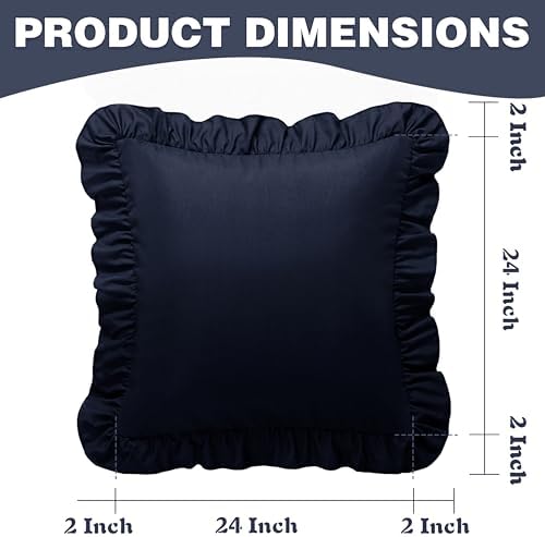 KKJIAF 2 Pack Ruffle Pillow Cases 24x24 Inches - Image 3