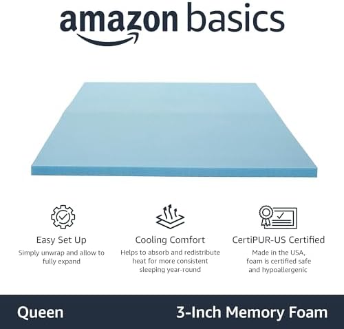 Amazon Basics Cooling Gel-Infused Memory Foam Mattress Topper - Image 2