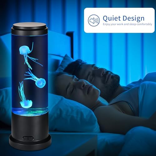 EDIER Jellyfish Lamp, 11 Inch Jellyfish Aquarium with Color Changing Light, Noiseless Pump, USB Powered Mood Light for Home Decor Kids Men Women - Image 4