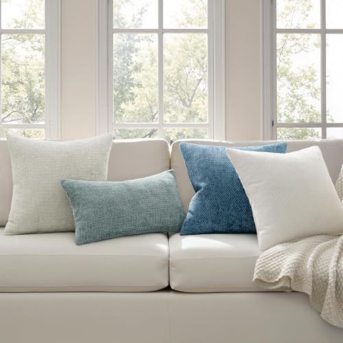 MIULEE Decorative Couch Throw Pillow Covers 20x20 Inch Coastal Blue 2 Pack - Image 3