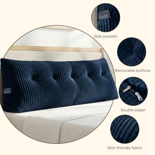 Deodar Headboard Pillow Queen, Wedge Pillows Headboard Triangle Reading - Image 3