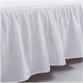 MEADOW PARK Washed French Linen Bed Skirt, Dust Ruffle, Cal King Size 72" W x 84" L, Drop 16", Super Soft, Ruffle Style, White Color