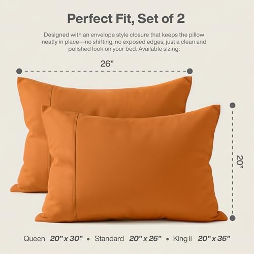 QUEENSBAY Standard Pillow Cases Set of 2, Microfiber Cooling Pillowcases - Image 2