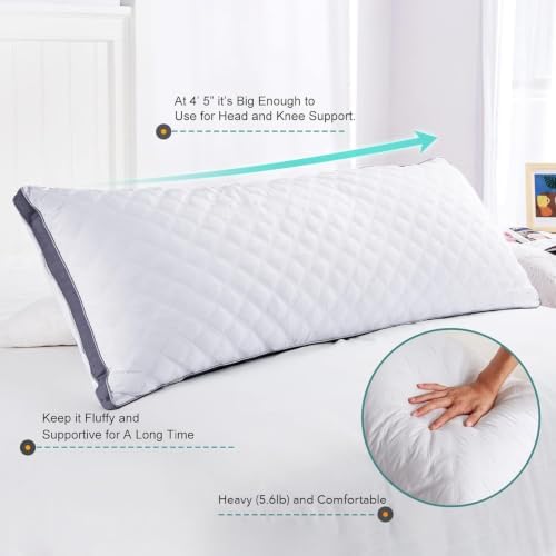 Oubonun Full Body Pillow for Side Sleeper, Adjustable Firm Long Bed Pillow - Image 6