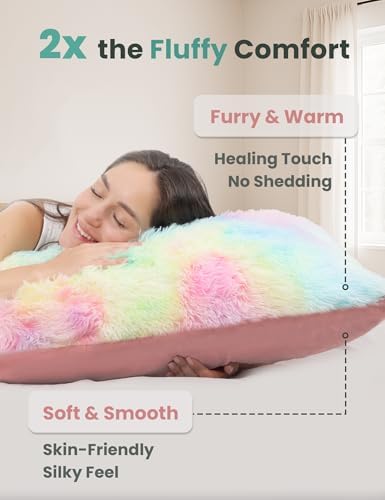 ZonLi Fluffy Body Pillow for Adults, Fuzzy Faux Fur Long Pillow - Image 5