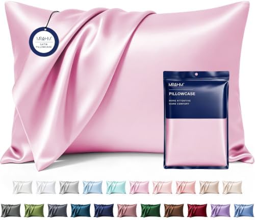 MR&HM Satin Pillowcase 2 Pack, King Size 20"x40" by MRHM