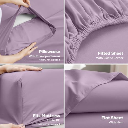 Twin XL Sheets Set, 3 Pieces 16" Deep Pocket Hotel Luxury Sheets - Image 3