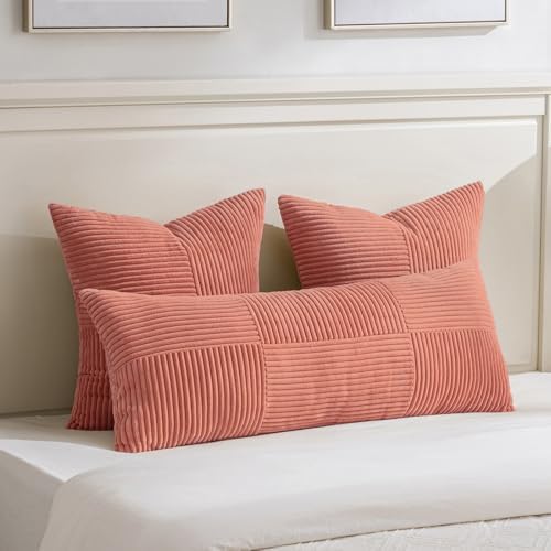 Fancy Homi 2 Packs Coral Decorative Throw Pillow Covers 22x22 Inch - Image 5