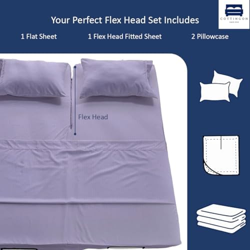 4 Piece Flex Head King Sheet Set 34" Top, 100% Egyptian Cotton - Image 3