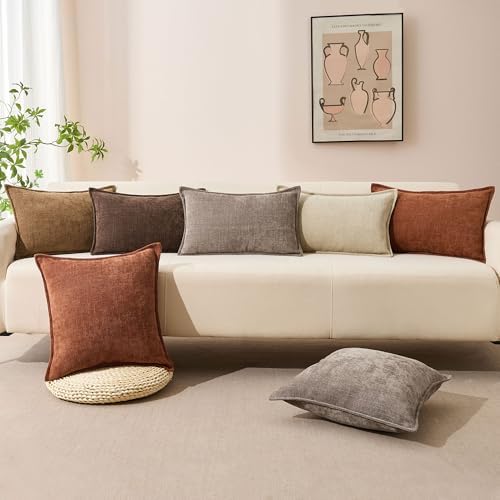 Allorry Throw Pillow Covers 12x20 Oatmeal Chenille Solid Home DecorSY014D12 - Image 6