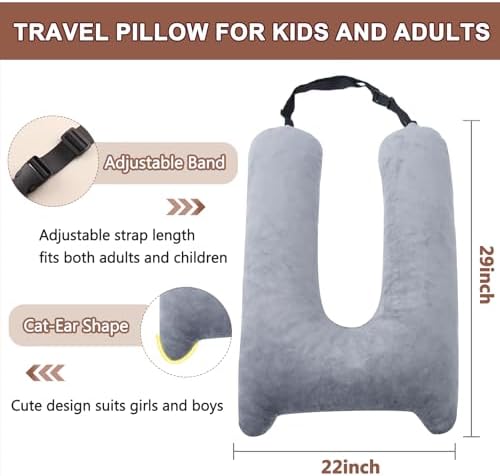 1 MIDDLE ONE Car Pillow for Kids, Memory Foam Travel Pillow for Car and Adults - Image 5
