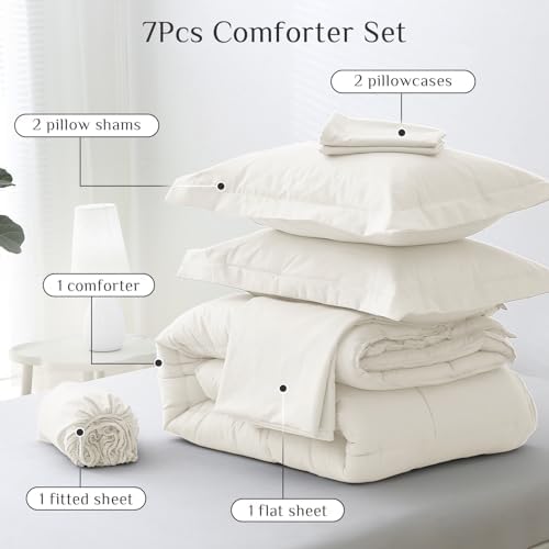JOLLYVOGUE King Comforter Set, Ultra-Soft Bed in a Bag King Size 7 Pieces - Image 5