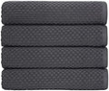 COTTON CRAFT Euro Spa Waffle Weave Bath Towels - Set of 4 Grey Towels by COTTONCRAFT