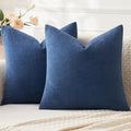 MIULEE Navy Blue Chenille Couch Euro Throw Pillow Covers by MIULEE