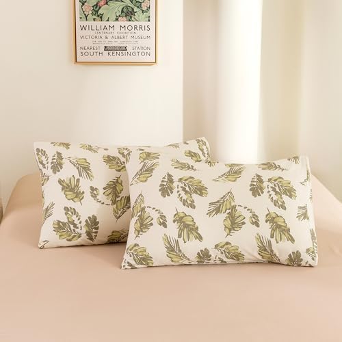 ECOCOTT 2 Pack Pillowcase King Size, Leaf Pattern Pillow Cases Set - Image 2