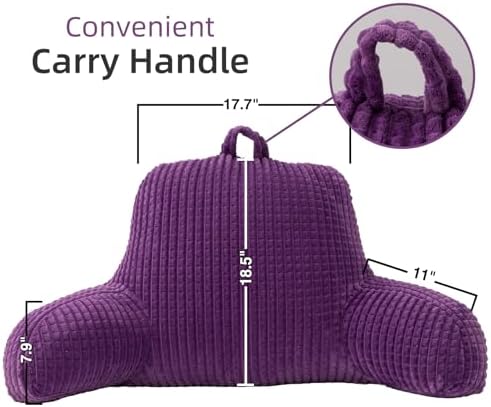 A Nice Night Purple 18.5" Bed Wedge Reading Pillows - Image 2