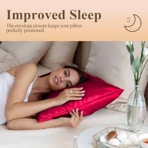 Silk Like Satin Pillowcase Cal King Size, 2 Pack, 20x40 Inches - Image 5