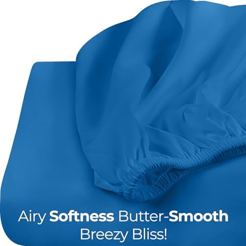 Queen Fitted Sheet, Ultra Soft Fits Up to 15 Inch Deep Pocket, Dusk Blue - Image 7