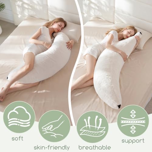HIGOGOGO Banana Shape Memory Foam Body Pillow, Novelty Soft Long Stuffed Pillow - Image 3