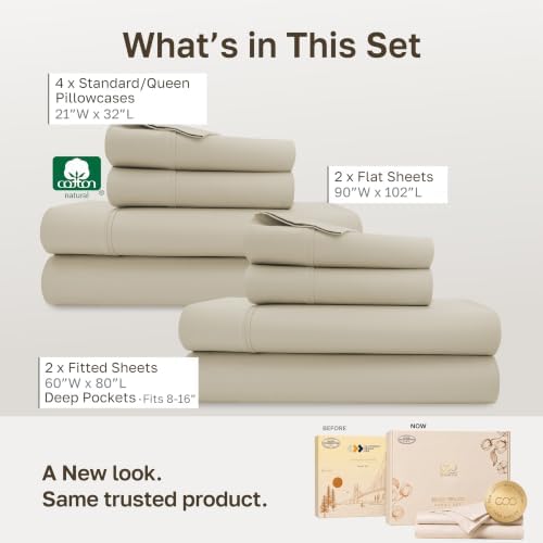 California Design Den 2-Pack 100% Cotton Sateen Queen Size Bedsheets Set - Image 3